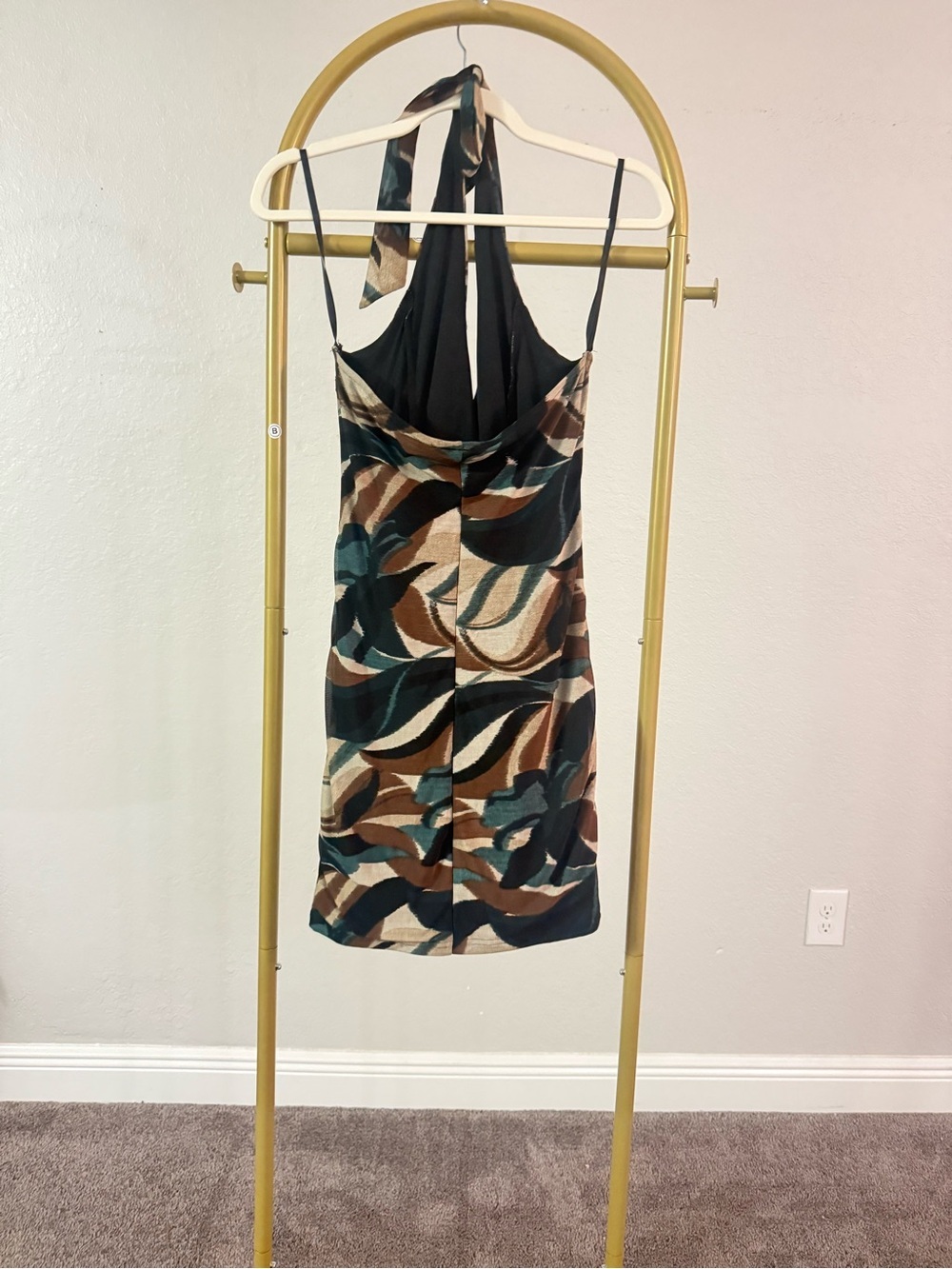 🤎 Windsor Abstract Print Ruched Mini Dress - Picture 2 of 4